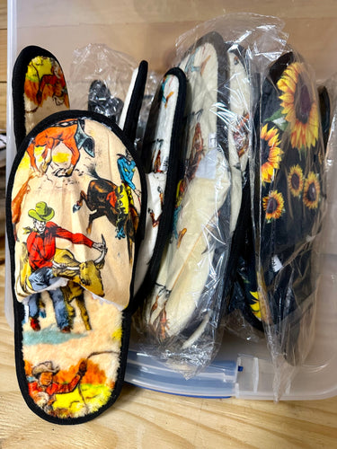 Mixed western & sunflower slippers