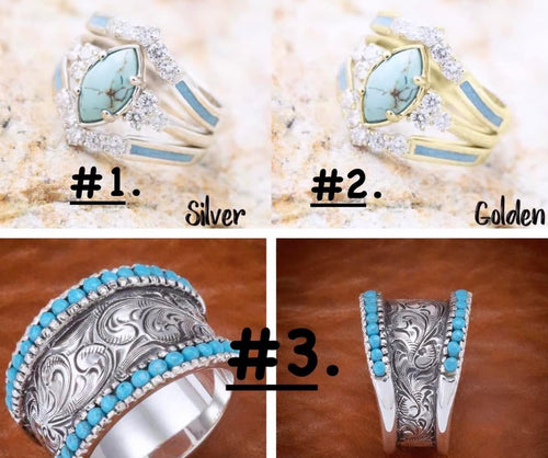 Sent at random faux turquoise rings