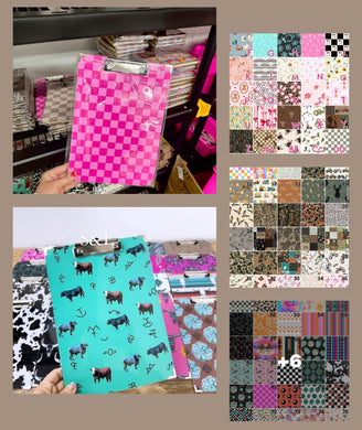 Clipboards (preorder will arrive mid April) leave order details in the note to sellers box