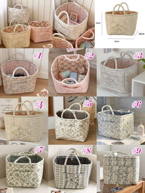 Cotton quilted storage baskets (mid March)