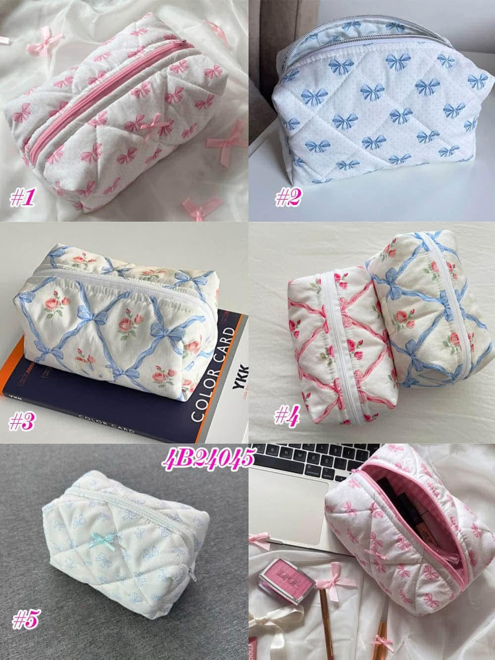 Quilted make up bags